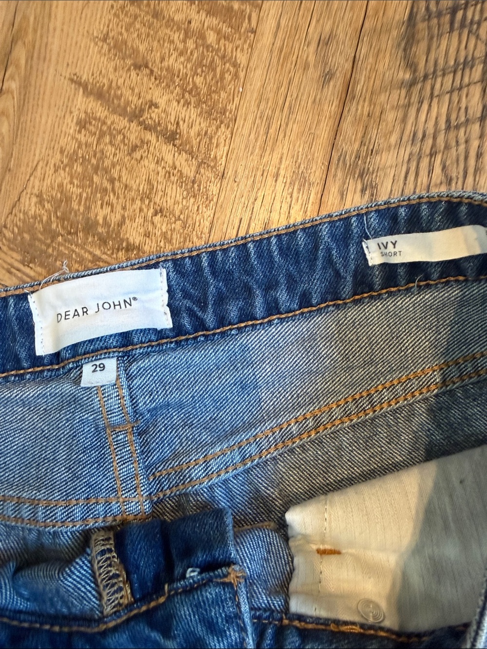 Dear John Distressed Denim Shorts with Frayed Hem - Picture 2 of 5